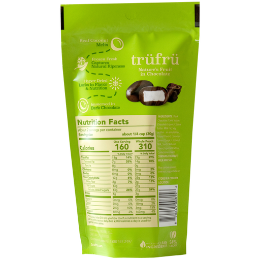 Trü Frü - Dark Chocolate Coconut Melts (2.1oz)